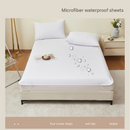 193*203cm White Waterproof Mattress Protector - Microfibre Terry Towelling Top, TPU Membrane Barrier, Machine Washable Fitted Sheet with 4 Corner Straps