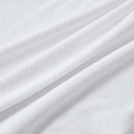 193*203cm White Waterproof Mattress Protector - Microfibre Terry Towelling Top, TPU Membrane Barrier, Machine Washable Fitted Sheet with 4 Corner Straps