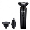 3-in-1 Electric Shaver for Men -  USB Rechargeable, 8D Floating Heads, Travel Lock, Nose & Sideburn Trimmer, Portable Grooming Kit