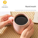 2 pack （Purple and Khaki ）Macaron Ceramic Mug 480ml - Large Belly Coffee Cup, Underglaze Colour, Non Slip Base, Ergonomic Handle, Microwave and Dishwasher Safe, Home Office Breakfast Drinkware