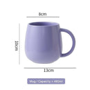 2 pack （Purple and Khaki ）Macaron Ceramic Mug 480ml - Large Belly Coffee Cup, Underglaze Colour, Non Slip Base, Ergonomic Handle, Microwave and Dishwasher Safe, Home Office Breakfast Drinkware