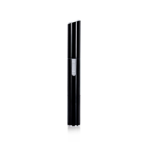Black Rechargeable Electric Eyebrow Trimmer - USB Charging, Stainless Steel Rounded Blade, Detachable Washable Head, 4mm/6mm Comb Guides, Portable Facial Hair Remover for Women
