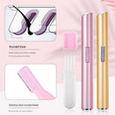 Black Rechargeable Electric Eyebrow Trimmer - USB Charging, Stainless Steel Rounded Blade, Detachable Washable Head, 4mm/6mm Comb Guides, Portable Facial Hair Remover for Women
