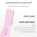 Black Rechargeable Electric Eyebrow Trimmer - USB Charging, Stainless Steel Rounded Blade, Detachable Washable Head, 4mm/6mm Comb Guides, Portable Facial Hair Remover for Women