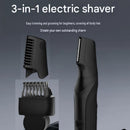 3-in-1 Electric Body Groomer for Men - IPX5 Waterproof, USB-C Rechargeable, Adjustable 3-12mm Comb, Skin-Safe Rounded Blade, Travel Lock, Wet Dry Use