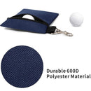 Black Golf Ball Pouch with Zipper and Metal Clip - Durable Nylon Storage Bag for Balls, Tees and Divot Tools - Portable Waist Accessory Organizer for Golfers