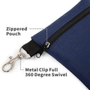 Black Golf Ball Pouch with Zipper and Metal Clip - Durable Nylon Storage Bag for Balls, Tees and Divot Tools - Portable Waist Accessory Organizer for Golfers