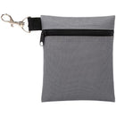 Grey Golf Ball Pouch with Zipper and Metal Clip - Durable Nylon Storage Bag for Balls, Tees and Divot Tools - Portable Waist Accessory Organizer for Golfers