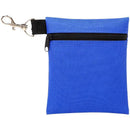 Blue Golf Ball Pouch with Zipper and Metal Clip - Durable Nylon Storage Bag for Balls, Tees and Divot Tools - Portable Waist Accessory Organizer for Golfers