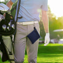 Blue Golf Ball Pouch with Zipper and Metal Clip - Durable Nylon Storage Bag for Balls, Tees and Divot Tools - Portable Waist Accessory Organizer for Golfers