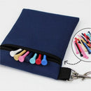 Dark Blue Golf Ball Pouch with Zipper and Metal Clip - Durable Nylon Storage Bag for Balls, Tees and Divot Tools - Portable Waist Accessory Organizer for Golfers