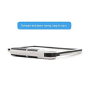 Black White Foldable LED Magnifying Glass with Light - 5X Large Rectangular Lens, 48 LED Adjustable Brightness, Non-Slip Rubber Handle, Portable Reading Aid for Seniors, Books, Maps & Hobbies
