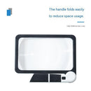 Black Blue Foldable LED Magnifying Glass with Light - 5X Large Rectangular Lens, 48 LED Adjustable Brightness, Non-Slip Rubber Handle, Portable Reading Aid for Seniors, Books, Maps & Hobbies