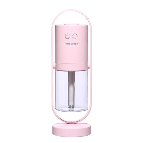 Pink 360 Rotating USB Humidifier with Star Projector - 200ml Portable Cool Mist Maker,  Quiet Desktop Air Diffuser for Bedroom and Office