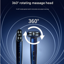 Blue EMS Eye Massager with Heat and Light Therapy - 360 Rotating Head, Multi-Color LED, Vibration Facial Device, USB Rechargeable Skincare Tool for Dark Circles and Puffy Eyes