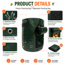 2 PCS Potato Growing Bags 23 x 28cm – Durable PE Planting Containers with Side Harvest Window for Vegetables, Tomatoes and Home Garden Use