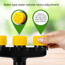 4-Head Adjustable Garden Spray Nozzle - Wide-Area Watering and Mist Sprayer with Stepped Hose Connector for Gardens, Lawns, Orchards and Irrigation