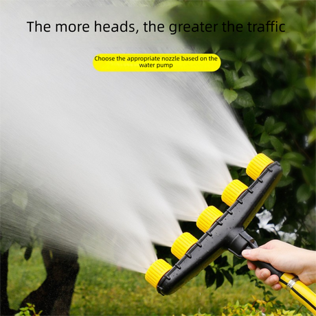 4-Head Adjustable Garden Spray Nozzle - Wide-Area Watering and Mist Sprayer with Stepped Hose Connector for Gardens, Lawns, Orchards and Irrigation