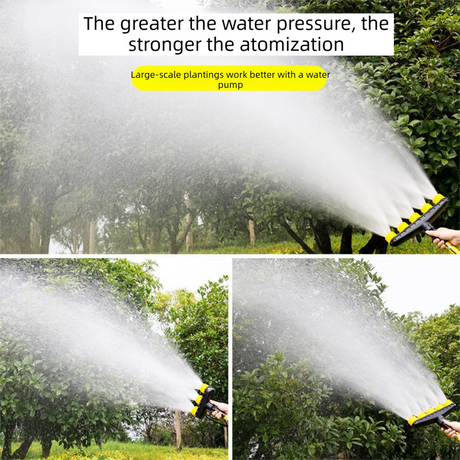 5-Head Adjustable Garden Spray Nozzle - Wide-Area Watering and Mist Sprayer with Stepped Hose Connector for Gardens, Lawns, Orchards and Irrigation