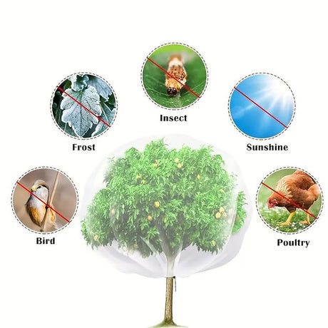 Fruit Tree Netting Cover with Zipper (150x200cm)- Plastic Mesh Bird and Insect Protection for Citrus, Blueberries, Vegetables, Garden Harvest Saver