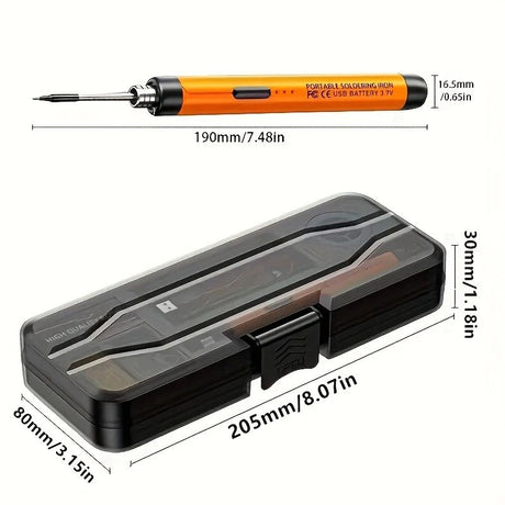 Blue Portable Cordless Soldering Iron Kit with 3 Soldering Tips 5V 8W - 3 Temperature Settings, Fast Heating Mini Tool for Circuit Board Repair, Electronics Soldering, Wiring and DIY Use
