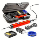 Red Portable Cordless Soldering Iron Kit 5V 8W USB Rechargeable - 3 Temperature Settings, Fast Heating Mini Soldering Tool for Circuit Boards, Electronics Repair, Wiring and DIY Projects