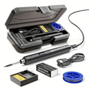 Black Portable Cordless Soldering Iron Kit 5V 8W USB Rechargeable - 3 Temperature Settings, Fast Heating Mini Soldering Tool for Circuit Boards, Electronics Repair, Wiring and DIY Projects