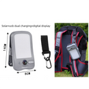 Solar Camping Lantern with Clip Grey- 2000mAh USB and Solar Rechargeable, Waterproof Portable Tent Light with Digital Display for Outdoor Hiking Emergency