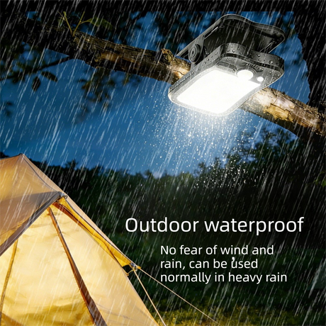 Solar Camping Lantern with Clip Grey- 2000mAh USB and Solar Rechargeable, Waterproof Portable Tent Light with Digital Display for Outdoor Hiking Emergency