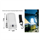 Solar Camping Lantern with Clip White- 2000mAh USB and Solar Rechargeable, Waterproof Portable Tent Light with Digital Display for Outdoor Hiking Emergency
