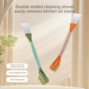 2-Pack Blue Dual Head Kitchen Cleaning Brush Set - Stainless Steel Scraper and Copper Wire Brush - Heavy Duty Grease Removal, Detachable Handle, Multi Surface Use for Stovetops and Ovens