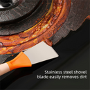 2-Pack White Dual Head Kitchen Cleaning Brush Set - Stainless Steel Scraper and Copper Wire Brush - Heavy Duty Grease Removal, Detachable Handle, Multi Surface Use for Stovetops and Ovens