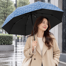 Blue Polka Dot Manual Folding Umbrella - 112 cm Canopy with Black Coating, Reinforced 8-Rib Frame and Compact 26 cm Design for Sun, Rain, Travel and Daily Commute