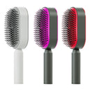 Self Cleaning Hair Brush for Women - One-Key Cleaning, Airbag Scalp Massage, Anti-Static Comb for Home & Travel Use