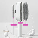 Self Cleaning Hair Brush for Women - One-Key Cleaning, Airbag Scalp Massage, Anti-Static Comb for Home & Travel Use