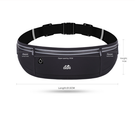Sky blue Adjustable Running Belt - Fits Large Phones, Reflective, Earphone Port