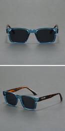 Blue And Brown Trendy Oversized Lightweight Blue Light Blocking Sunglasses for Men - Anti-Fog, Photochromic, and UV Protection