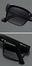Blue And Brown Trendy Oversized Lightweight Blue Light Blocking Sunglasses for Men - Anti-Fog, Photochromic, and UV Protection
