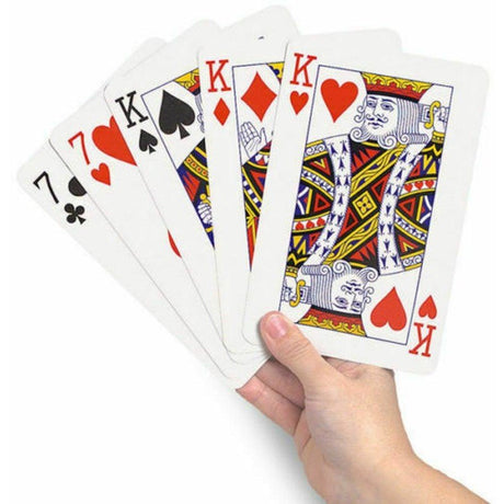 JUMBO PLAYING CARDS Large Deck Card Game Plastic Coated Poker Plating Cards