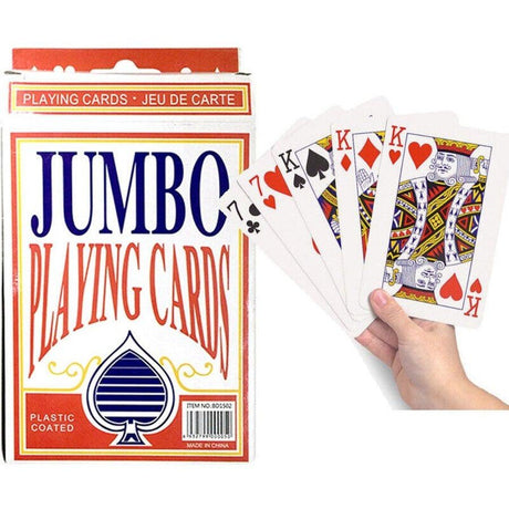 JUMBO PLAYING CARDS Large Deck Card Game Plastic Coated Poker Plating Cards