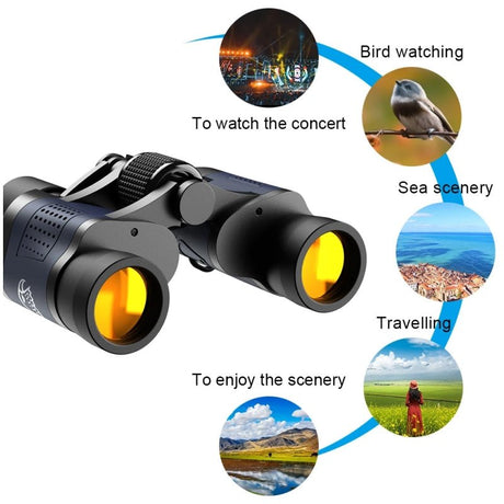 Binoculars HD2000T High Clarity 60X60 BAK4 Optics For Outdoor Hunting