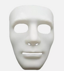 2x Robot Plain Mask Purge Style Halloween Scary Ghost Blank Mask Unisex - 2x White