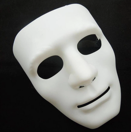 2x Robot Plain Mask Purge Style Halloween Scary Ghost Blank Mask Unisex - 2x White