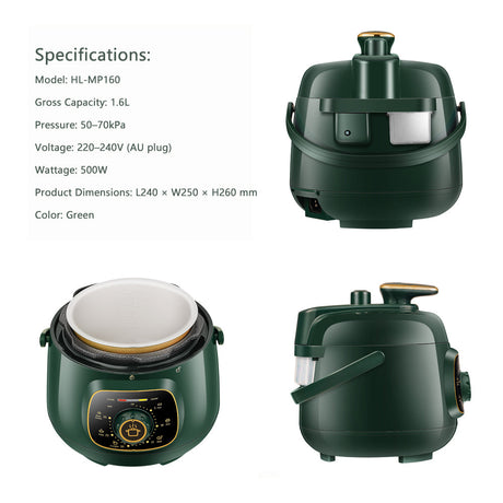 Hoper Layer Mini Electric Pressure Cooker – HL-MP160 3-Cup Small Rice Cooker