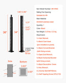 VEVOR Cable Railing Post, 36x2x2 Inch Stair Railing Post, with Pre-Drilled 30° Angled Holes, Stainless Steel Cable Rail Post with Horizontal and Curved Bracket, 1-Pack, Black, 1JZLGZXHS914YIVIS001V0