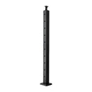 VEVOR Cable Railing Post, 36x2x2 Inch Stair Railing Post, with Pre-Drilled 30° Angled Holes, Stainless Steel Cable Rail Post with Horizontal and Curved Bracket, 1-Pack, Black, 1JZLGZXHS914YIVIS001V0