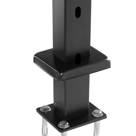 VEVOR Cable Railing Post, 36x2x2 Inch Stair Railing Post, with Pre-Drilled 30° Angled Holes, Stainless Steel Cable Rail Post with Horizontal and Curved Bracket, 1-Pack, Black, 1JZLGZXHS914YIVIS001V0