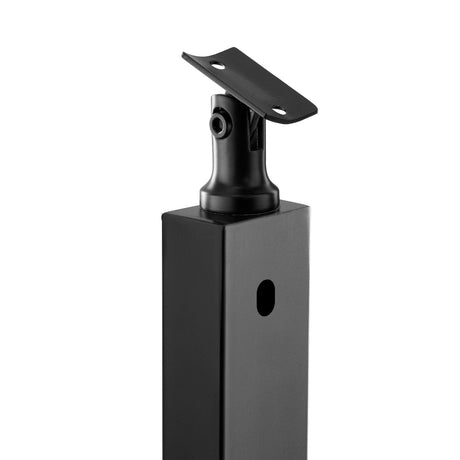 VEVOR Cable Railing Post, 36x2x2 Inch Stair Railing Post, with Pre-Drilled 30° Angled Holes, Stainless Steel Cable Rail Post with Horizontal and Curved Bracket, 1-Pack, Black, 1JZLGZXHS914YIVIS001V0