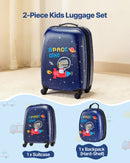 VEVOR Kids Luggage Set, 2 Piece, 45.7 cm Hardside Rolling Wheels Suitcase with Hard-Shell Backpack, Dinosaur Kids Carry on Luggage Set, Holiday Birthday Present for Girls & Boys, Airline Approved