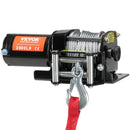 VEVOR Electric Winch, 1361 kg Line Pull Capacity, 12V DC ATV/UTV Winch with Φ0.5 x 1188.7 cm 7 Strands Steel Cable Roller Fairlead Wired Remote Control, IP55 Waterproof for Towing UTV ATV Off-Road